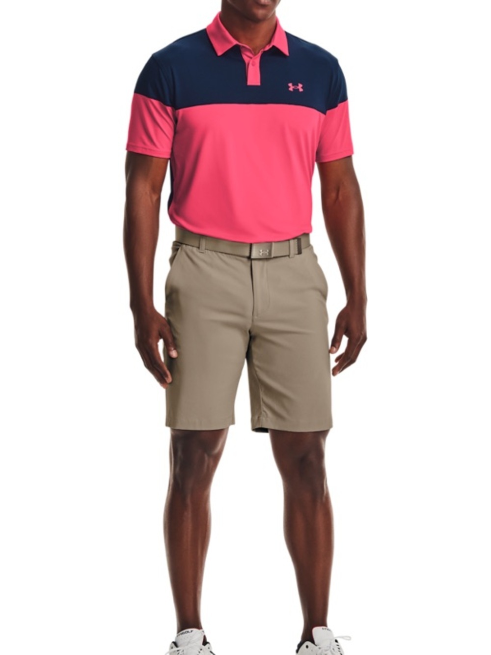UNDER ARMOUR MENS PERFORMANCE 2.0 COLOR BLOCK POLO SHIRT SZ LG EUC